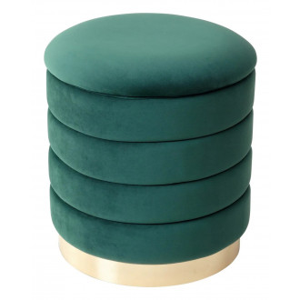 Пуф для гостиной ФРЕД зеленый #19, велюр / золотой каркас 